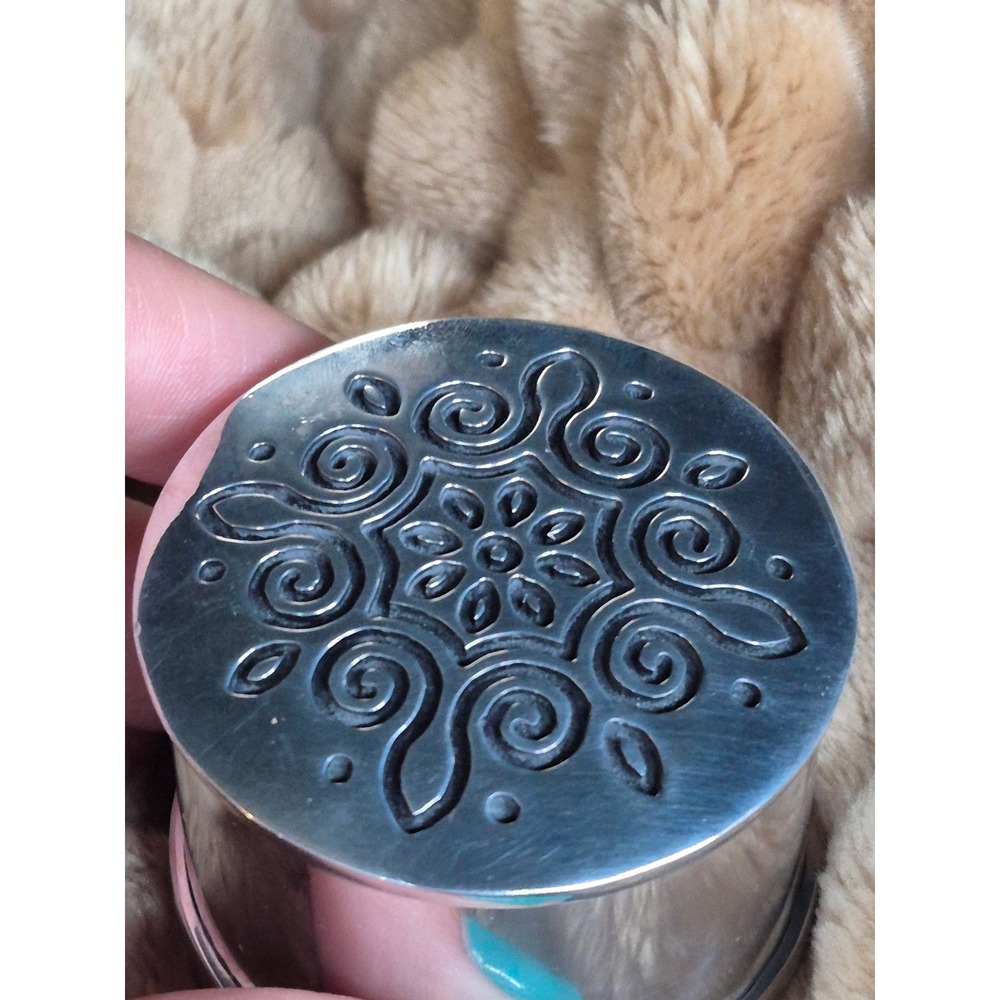 Allmenart By B Webb Aluminum Trinket Box Pierced Lid Ring Box Southwestern Gift